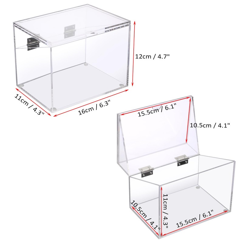 BTSKY Clear Acrylic 4 x 6 inch Index Card Box