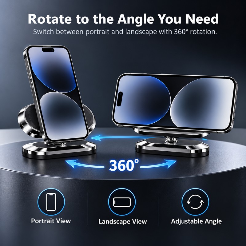 Magnetic Car Phone Holder for Driving – Compact Magnet Mount