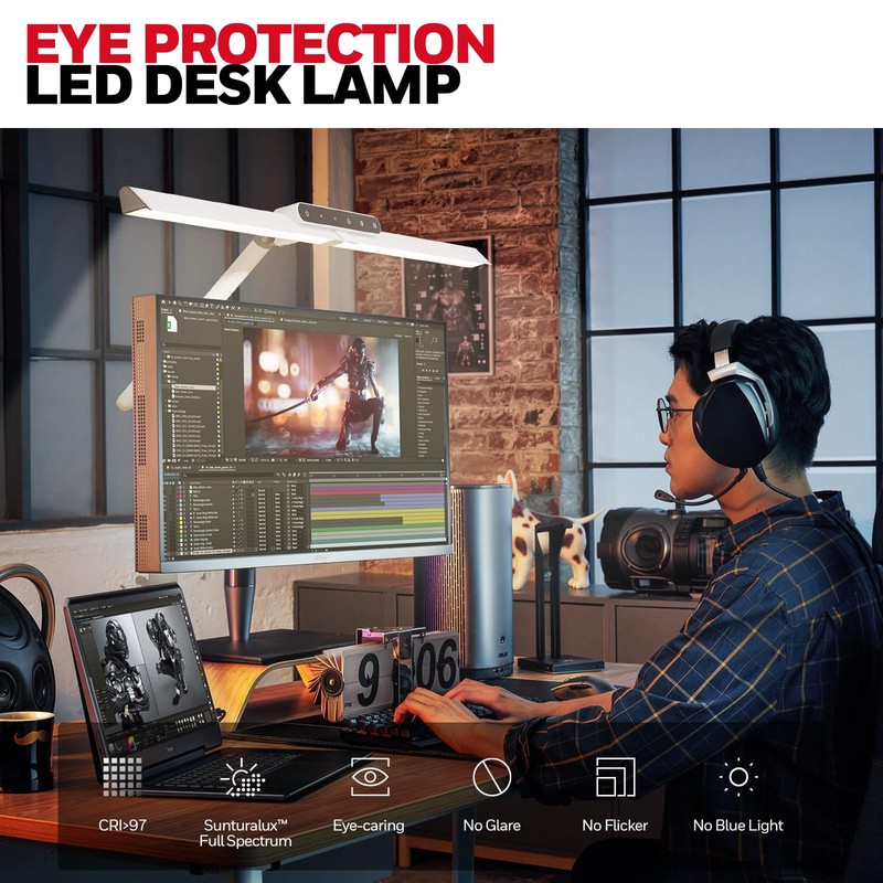 Honeywell LED Desk Lamp with Clamp - HJ1 Sunturalux Eye-Caring