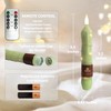 XINAOBAOLUO 6.5 inch Green Flameless Candle with String Light Window