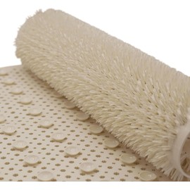 AQUALONA® Luxury Bath Mat, Anti-Mould Non-Slip – PVC, Machine Washable. BPA, Latex and Phthalate Free (Comfort Beige)