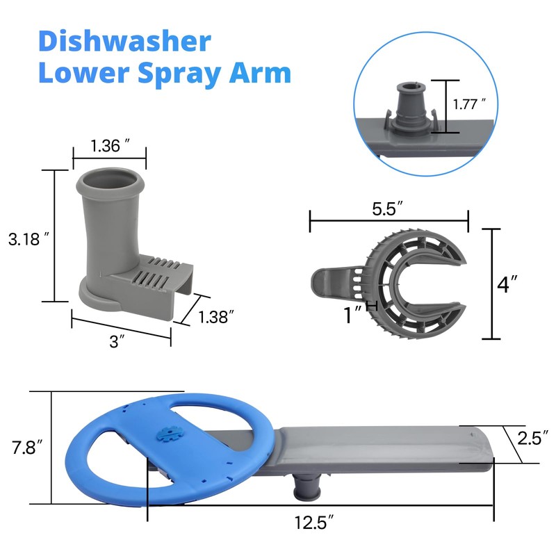 5304507158 Dishwashers Spray Arm Assembly Fit for Frigidaire Dishwashers Lower