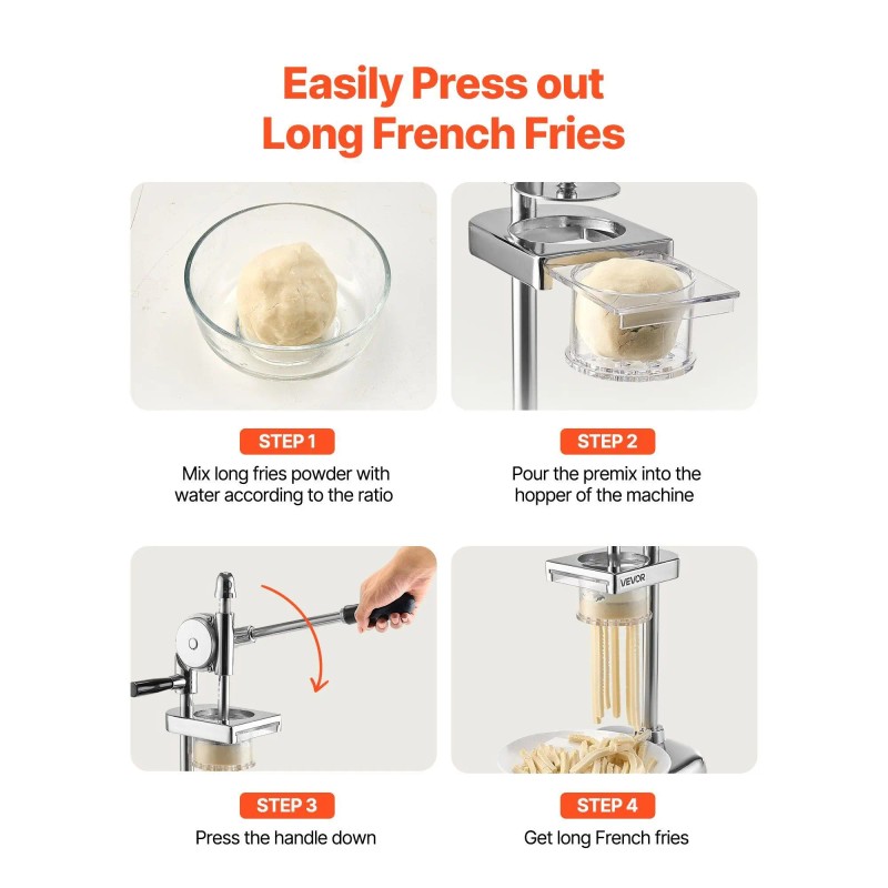 Stainless Steel Manual French Fries Mashed Potato Extruder Vegetable Squeezer