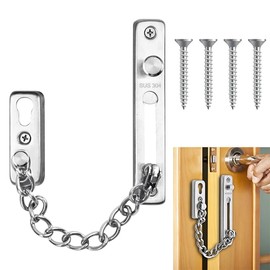 Door Chain Door Security Chain Door Chain Safety Lock Door Chain Stainless Steel Security Chain Door Lock Interior Door for Protect Home Security (Silver)