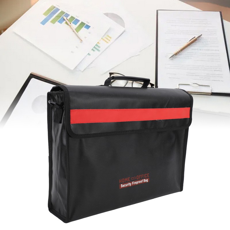 Fireproof Document Bag Large Capacity Waterproof Safe File Storage Organizer