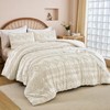 Andency Full Comforter Set, Beige Boho Fluffy Soft Bedding Sets,