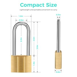 KAWAHA 81/40L-1P Long Shackle Keyed Padlock (Waterproof, Solid Brass Lock) for Sheds, Storage Unit, School, Gym Locker, Fence, Toolbox, Hasp, Storage - 40mm L*1