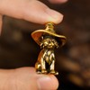 CHOVY Retro Handcrafted Witch Cat Ornament - 100% Solid Brass