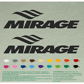 Pair of Mirage Boats Compatible Replacement Decals Vinyl Stickers Boat Outboard Motor Set of 2 (12", Black 070)