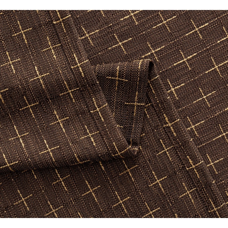 MIULEE Decorative Back Tab Linen Curtains with Geometric Pattern for