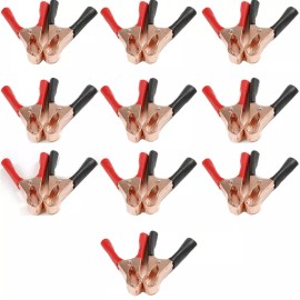 Unbranded 20pcs 80mm 50A Red & Black Car Battery Test Lead Clip Crocodile Alligator Clamps