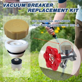 PILISPARK ASSE 1019-A Outdoor Faucet Repair Kit with Teflon Tape, Vacuum Breaker Replacement Kit Anti-Siphon Frost-Free Hose Bib Sillcock Valve Replacement（2 Pack）