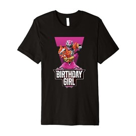 Power Rangers Birthday Girl Dino Fury Pink Ranger Epic Pose Premium T-Shirt