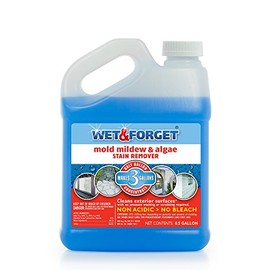 Wet & Forget No Scrub Outdoor Cleaner for Easy Removal of Mold, Mildew and Algae Stains, Bleach-Free Formula, 0.5 Gallon Concentrate - Ships to California Only, 64 Fluid Ounces