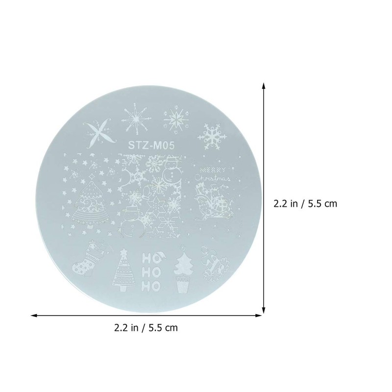 Beaupretty 5pcs Christmas Nail Art Stamping Plate Christmas Tree Snowman