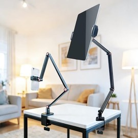 Brazo para Tablet ,Brazo para Celular, Soporte para Tablet Escritorio Extensible, Soporte Ajustable de 360 Grados,Soporte para Cama Compatible con... 