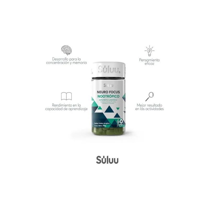 Suplemento Concentración Mental Acido Fólico Nootropicos Limón Y Jengibre