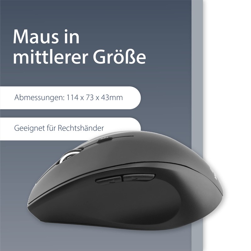 MediaRange optische 5-Tasten Funk-Maus, Highline Serie, schwarz