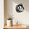 Abstract Black Metal Wall Art, Modern Line Sculpture for Living