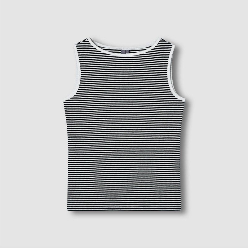 JAJU [JAJU] Women's Cotton Rib Boatneck Tank Top (Choose 1