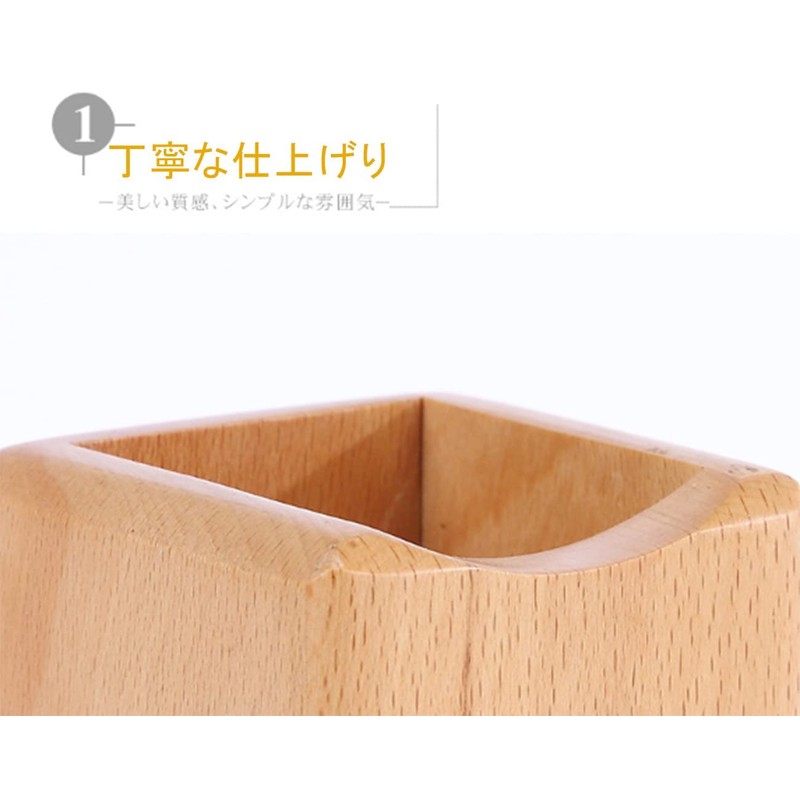 Pen Stand, Wooden, Square, Multifunctional, Pen Stand, Stylish, Brush-raised, Wood,