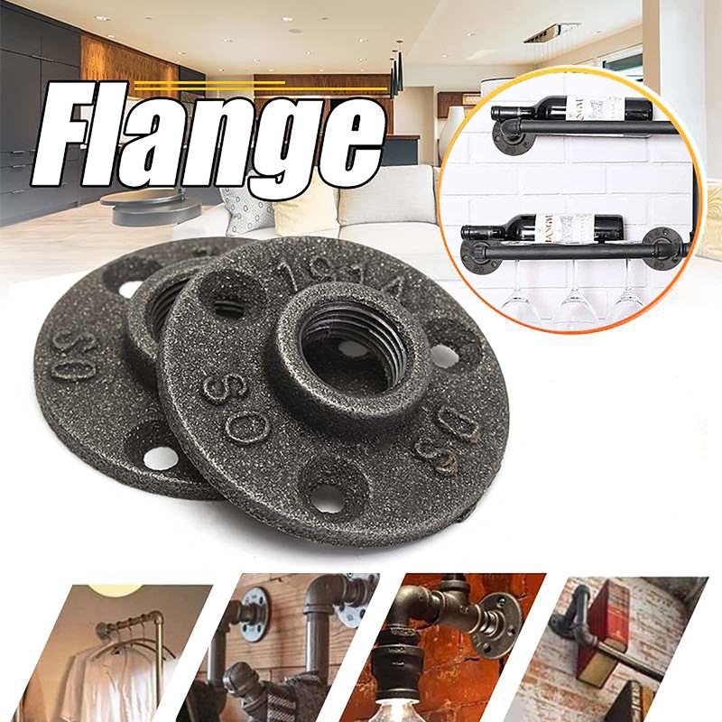 AOYHJA Black Pipe Fitting Bracket Floor Pipe Key clamp Through