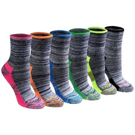 Dickies Women's Socks, Mottled Black, Assorted (6 Pairs)