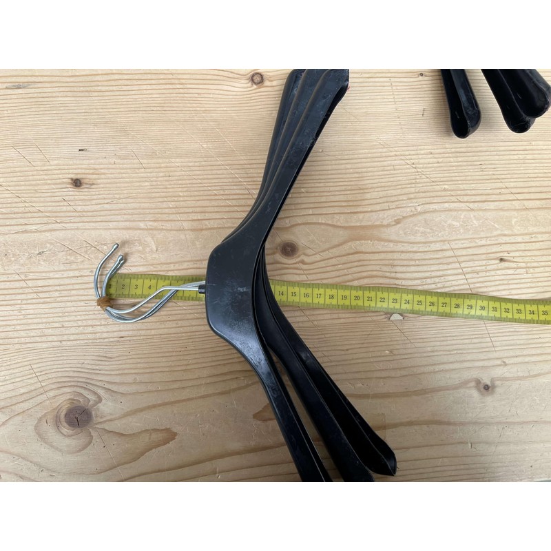 Children's Plastic Clothes Hangers 32 cm Black Set of 12