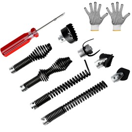 10pcs Drain Snake Drill Attachments, Root Cutter for Drain Cleaning for Heavy-Duty Cables Drain Cleaning kit Includes Cutters and Spirals Fits K-400, C-4, C-6, C-7, C-8 and C-9 Models