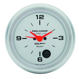 Auto Meter 4485 Ultra-Lite Clock,white,2.625 in.