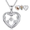 BETHZA Diamond Heart Locket Necklace Sterling Silver That Holds 4