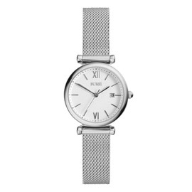 Women's Watch Fashion Leather Strap Watches for Women,Simple Three Hands Analog QuartzWristwatch,Gift for Women (Silver, 28mm, Silver)