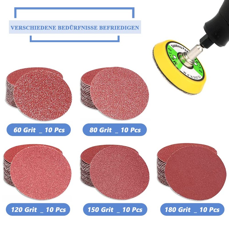 Mesee Pack of 50 Sanding Discs Pads, Sandpaper Polishing Pad,