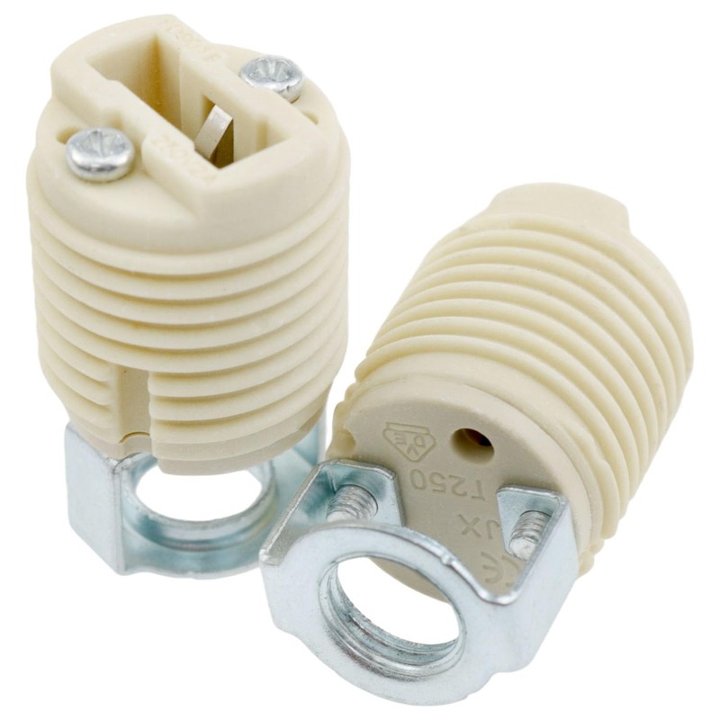 Lovelysp G9 Ceramic Lamp Holder with Outer Ring Total Height