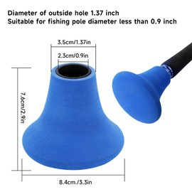 SANLIKE 2PCS Fishing Rod Butt Cushion Fishing Fighting Pole Holder Fish Tackle Accessories Shock Absorption Fishing Rod Butt Cap, Blue