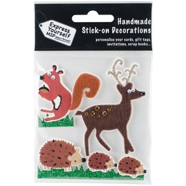 Express Yourself MIP MIP 3D Stickers Reindeer, Squirrel and Hedgehogs, Acrylic, Multicoloured, 0.09 x 3.9 x 5.9 cm