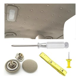 60PCS Car Roof Headliner Repair Rivets Retainer Buttons, Auto Roof Repair Kit Car Roof Snap Rivets, Fixing Repair Buckle for Car Interior Ceiling Cloth with Installation Tool