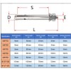 JENSWILL 10 Pack M8x80mm Expansion Bolts Anchor Bolt 304 Stainless