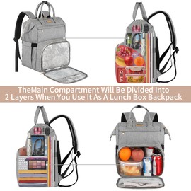 JCDOBEST Lunch Bag Backpack, Insulated Cooler Backpack Lunch Box Laptop Backpack with USB Port for Women Men