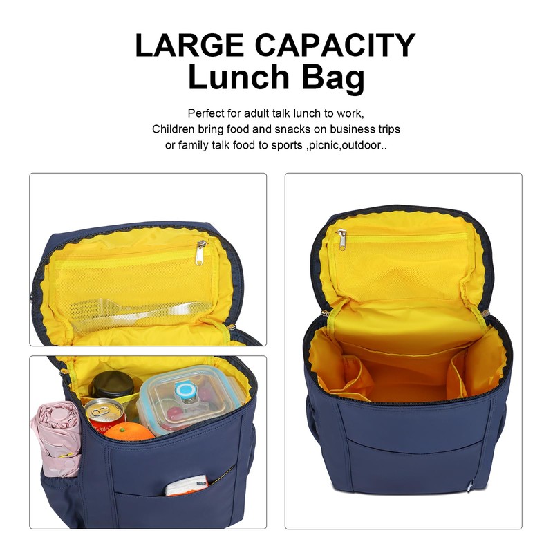 NOL Natural Organic Lifestyle Insulated Lunch Bags for Women Cooler