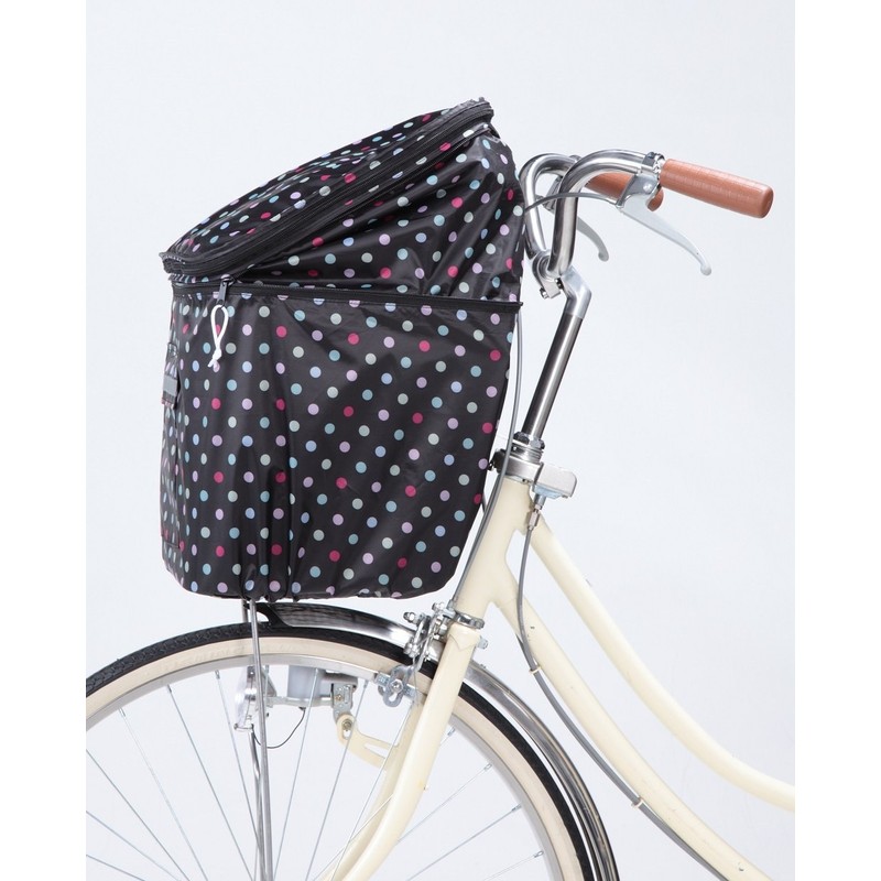 Kawadomi Seisakusho KW-245BD 2-Tier Front Basket Cover, Black Dots
