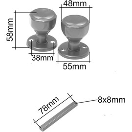 Aqbau® Door Knob, Rotatable with Rosette PZ Button Pusher Rotary Knob Room Door Knob Complete Set Door Knobs Including Bolts and Screws Door Handle Door Handles Knob (Gold)