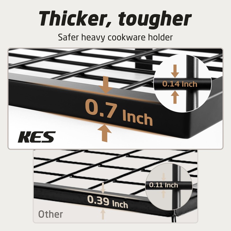 KES 24 Inch Kitchen Pot Pan Rack Wall Mounted Hanging