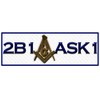 2B1ASK1 Square & Compass Masonic Bumper Sticker - [5 1/4''