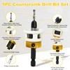 AUMEL 5 Piece Hex Shank Router Bit Set with Adjustable