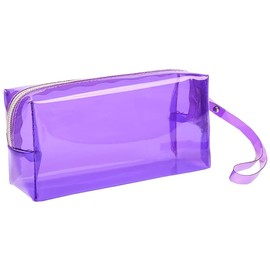 Clear Makeup Bags Cosmetic Bag Transparent Make up Bag Beauty Bag Waterproof Travel Toiletry Bag Pouch Beach Bag Organizer Purple