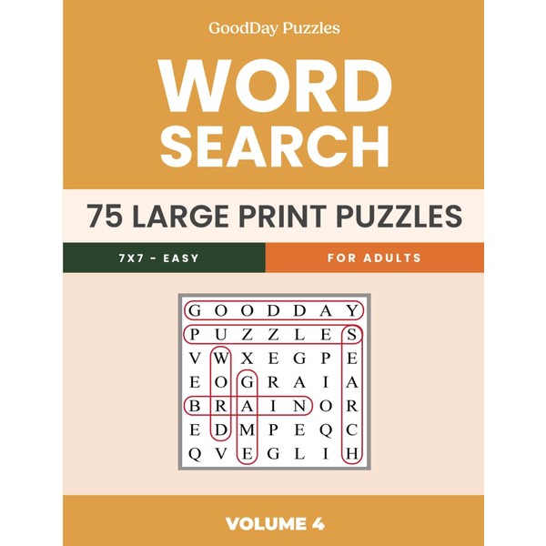 GoodDay Puzzles - Easy Word Search - 75 Themed Puzzles