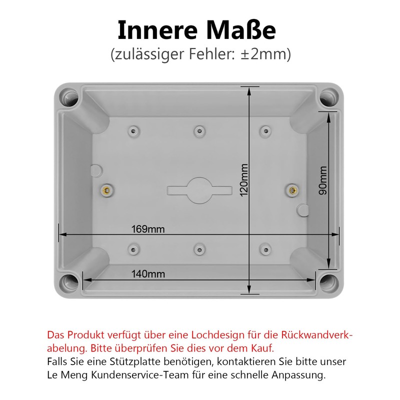 LeMotech IP67 Waterproof Junction Box, ABS Plastic Electrical Box, Dustproof