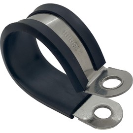 Lumonic 38 mm pipe clamps with rubber insert, stainless steel V2A, cable clamps for screwing, hose clamp 38 mm, pipe clamps, mounting clamp 38 mm