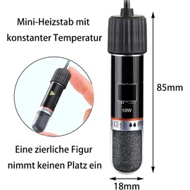 GERUI 2PCS USB Aquarium Heater 10 W Mini Aquarium Heating Rod with Thermostat, Thermostat Aquarium Turtle Heater for Small Aquariums for Salt Water and Freshwater